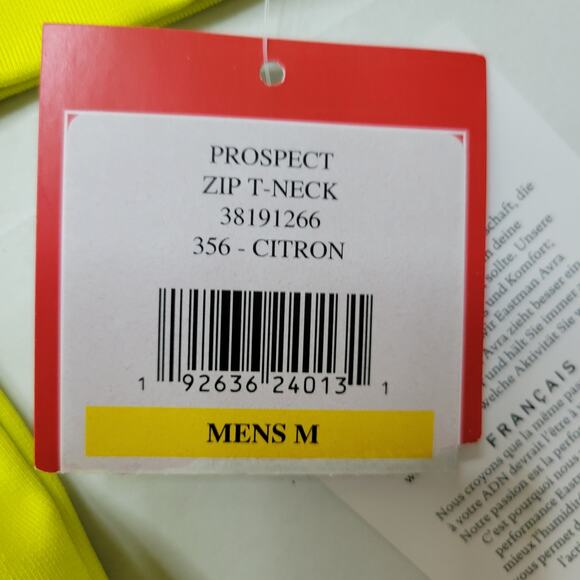 Spyder Citron Yellow Quarter Zip Long Sleeve 4 way Stretch Shirt Men's M NEW - Picture 5 of 9